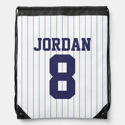 Baseball Jersey with Custom Name and Number Drawstring Bag