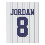 Baseball Jersey With Custom Name And Number Faux Canvas Print at Zazzle
