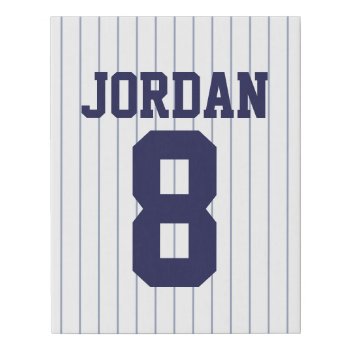 Baseball Jersey With Custom Name And Number Faux Canvas Print by chingchingstudio at Zazzle