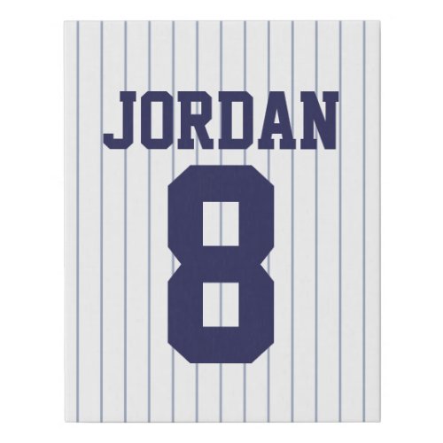 Baseball Jersey with Custom Name and Number Faux Canvas Print