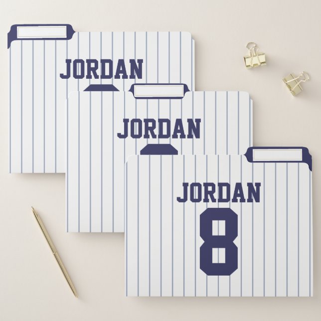 Baseball Jersey with Custom Name and Number File Folder (Set)