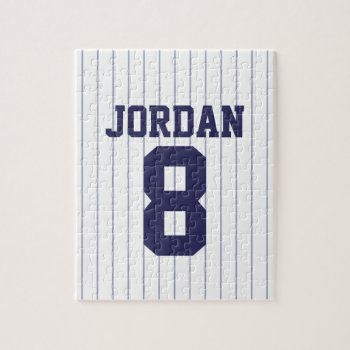 Baseball Jersey With Custom Name And Number Jigsaw Puzzle by chingchingstudio at Zazzle