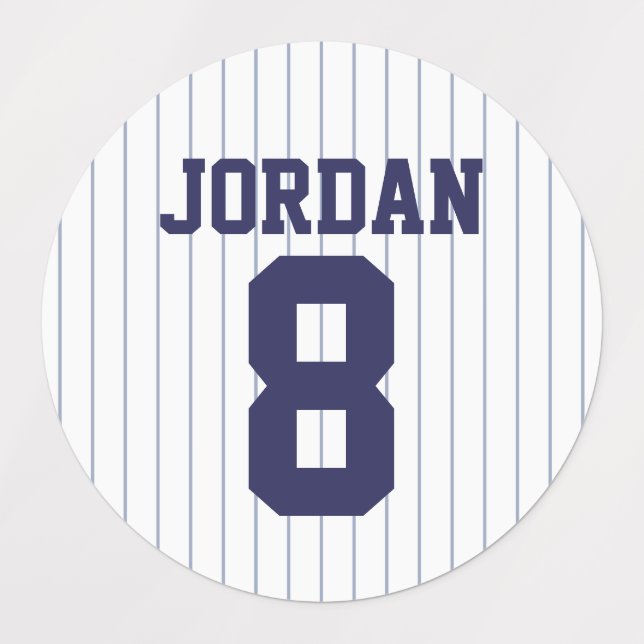 Baseball Jersey with Custom Name and Number Labels (Design 1)
