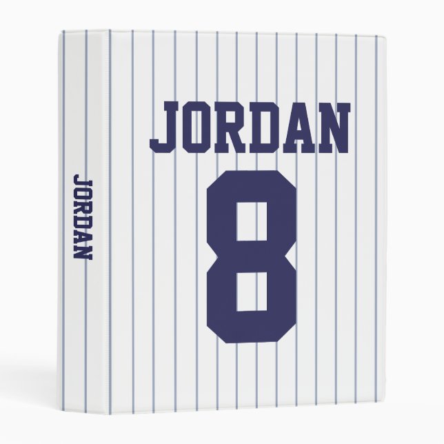 Baseball Jersey with Custom Name and Number Mini Binder (Front/Spine)