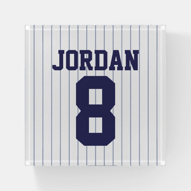 Baseball Jersey with Custom Name and Number Paperweight (Front)