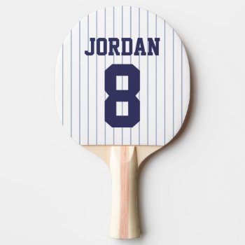 Baseball Jersey With Custom Name And Number Ping Pong Paddle by chingchingstudio at Zazzle