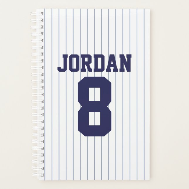 Baseball Jersey with Custom Name and Number Planner (Front)