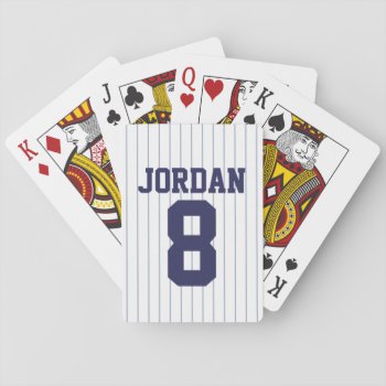 Baseball Jersey With Custom Name And Number Playing Cards by chingchingstudio at Zazzle
