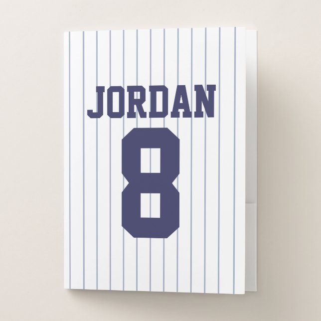 Baseball Jersey with Custom Name and Number Pocket Folder (Front)