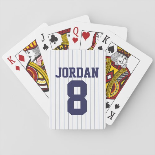 Baseball Jersey with Custom Name and Number Poker Cards