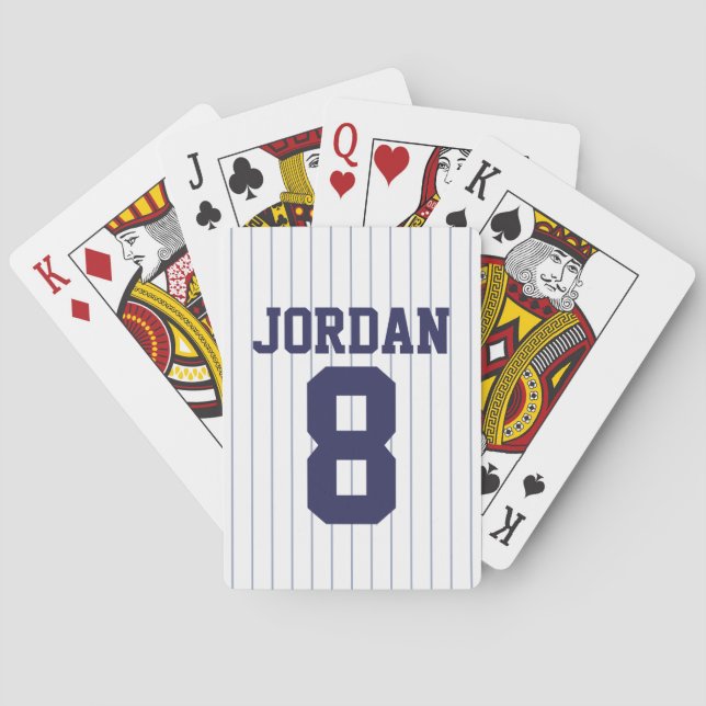 Baseball Jersey with Custom Name and Number Poker Cards (Back)