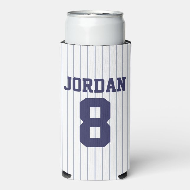 Baseball Jersey with Custom Name and Number Seltzer Can Cooler (Seltzer Front)