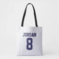 Baseball Jersey Design Custom Canvas Tote Bag