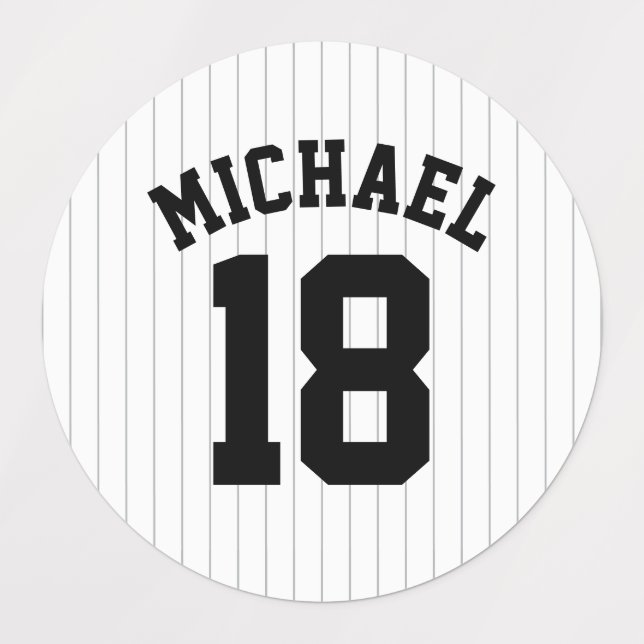 Baseball Jersey with Custom Name & Number Labels (Design 1)