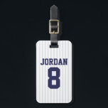 Baseball Jersey with Number Luggage Tag<br><div class="desc">Baseball Jersey with Number Gift.
Perfect gift for baseball players.

Click on the customize it button to personalize the design by choosing the background color you like and even add your own text.</div>
