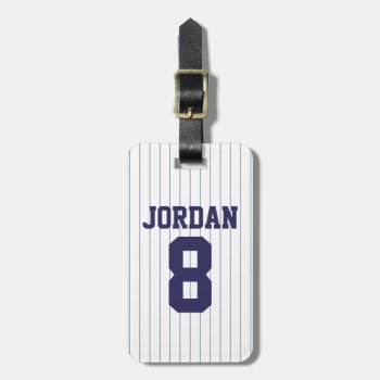 Baseball Jersey With Number Luggage Tag by chingchingstudio at Zazzle