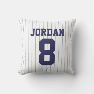 Baseball Jersey with Number Throw Pillow