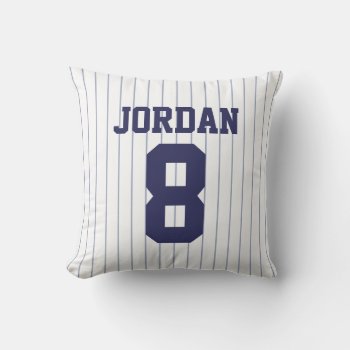 Baseball Jersey With Number Throw Pillow by chingchingstudio at Zazzle