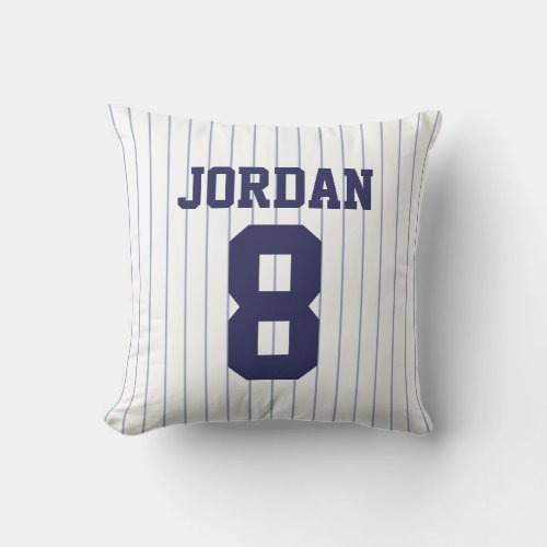 Baseball Jersey with Number Throw Pillow