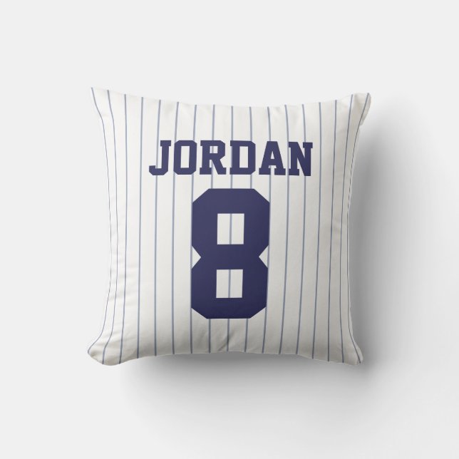 Baseball Jersey with Number Throw Pillow (Front)