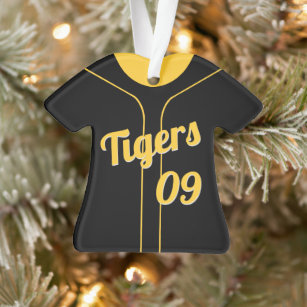 Baseball Jersey Personalized Blue Wood Ornament