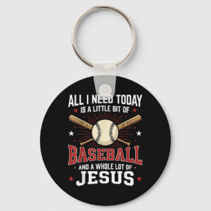 Baseball Jesus Funny Quote Christian Faith Sports Keychain