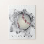 Baseball Jigsaw Puzzle<br><div class="desc">Baseball design to easily customize with your unique message.</div>