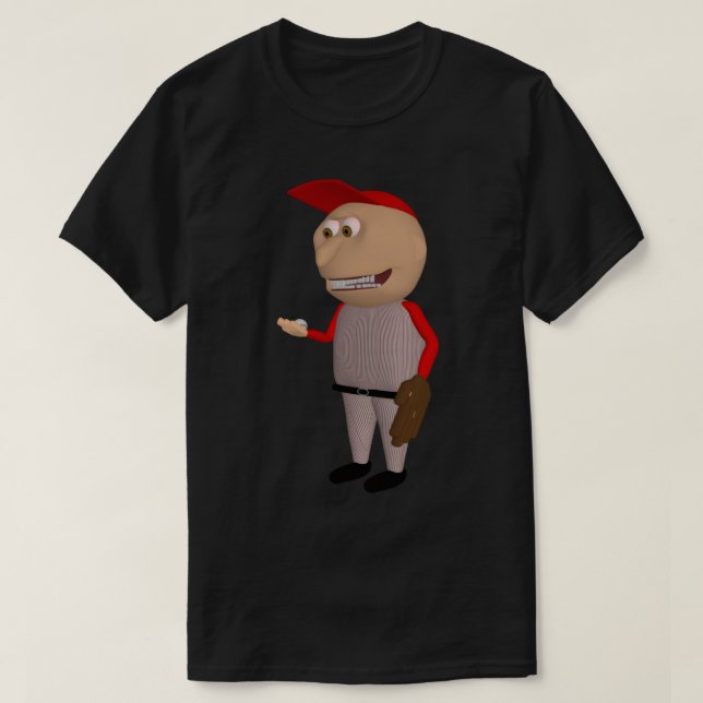 Baseball Johnny (Red Fielder) T-shirt (Design Front)
