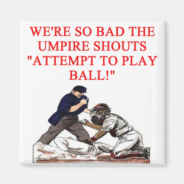 baseball joke magnet (Front)