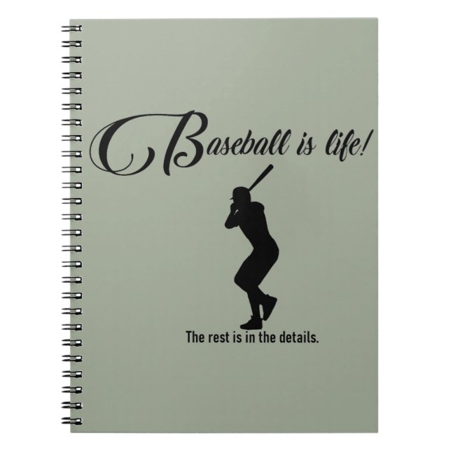 Baseball Journal Book Notebook Baseball is Life (Front)