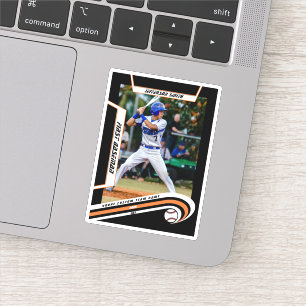 Baseball Keepsakes Lively Orange Black Custom  Sticker