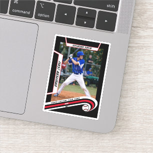 Baseball Keepsakes Lively Red Black Custom  Sticker