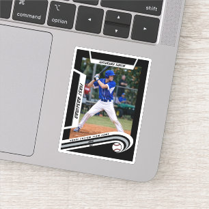 Baseball Keepsakes Lively Silver Black Custom Sticker