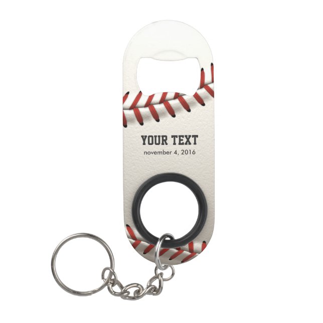 Baseball Keychain Bottle Opener (Front)