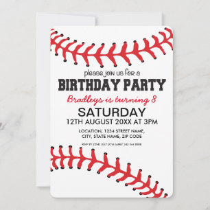 Baseball Kids Birthday Invitation