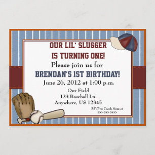 Baseball Kids Birthday Invitation