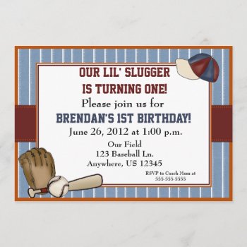 Baseball Kids Birthday Invitation by mybabytee at Zazzle