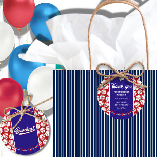 Baseball Kid's Birthday Party Thank You Favor Tags