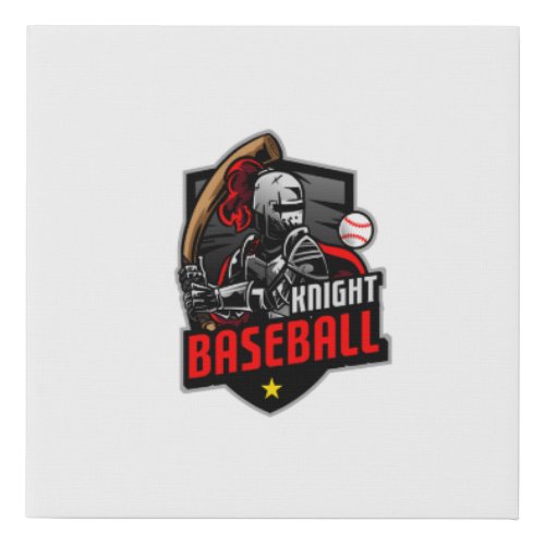 baseball knight faux canvas print