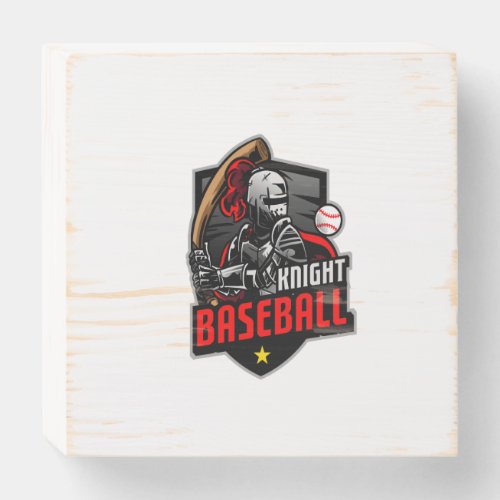 baseball knight wooden box sign