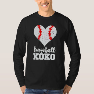 Baseball Koko Baseball Heart Grandma Koko T-Shirt