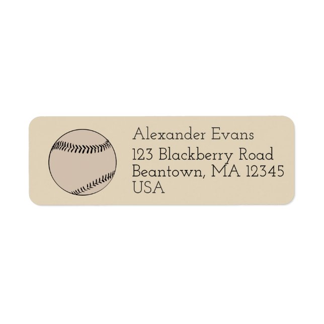 Baseball Label (Front)