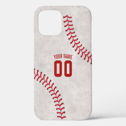 Baseball Lace Sport Theme Custom Name iPhone 12 Case