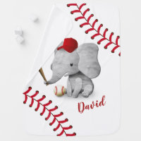Baseball Lace Sports Elephant Baseball Boy Baby Blanket