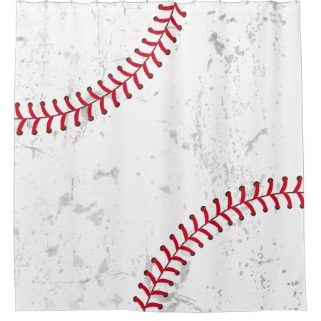 Baseball Lace Sports Theme Grunge Background Shower Curtain