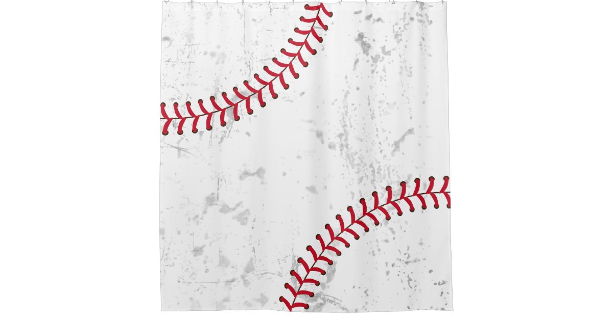 Baseball Lace Sports Theme Grunge Background Shower Curtain Zazzle