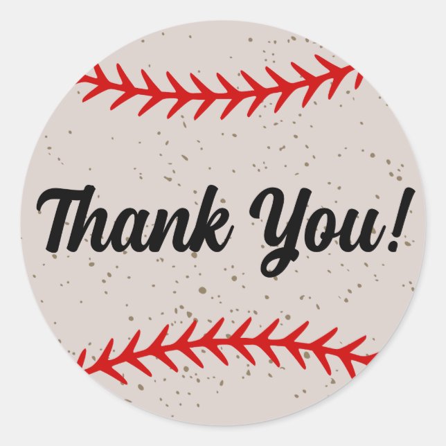 Baseball Lace Stitches Themed   Classic Round Sticker (Front)