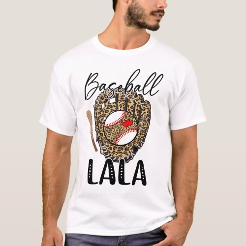 Baseball Lala Leopard Game Day Women Lover Mothers T_Shirt