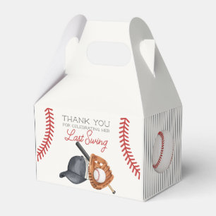 Baseball Last Swing Home Run Bridal Shower Favor Boxes