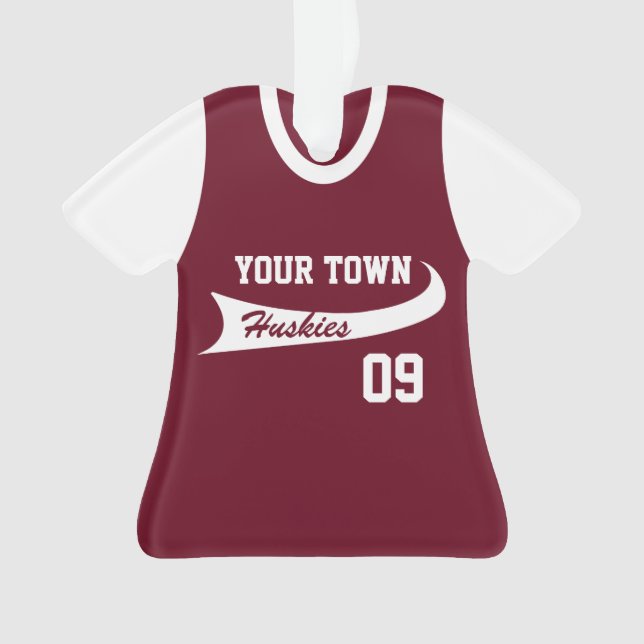 Baseball League Jersey Uniform with Photo Ornament (Front)